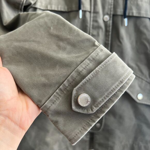 ABERCROMBIE & FITCH Green Waterproof Army Hooded Utility Rain Jacket Womens XS - Picture 9 of 11